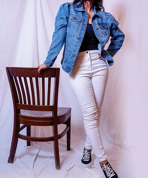 Puff Sleeve Denim Jacket available for bulk production at Innovate Apparel