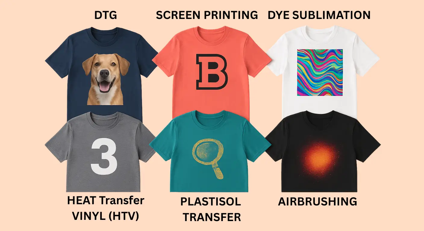 types of shirt printing