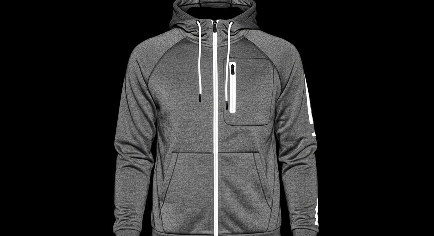reflective zip-up hoodie